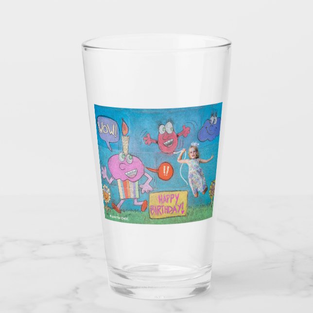 KidsArt för CHOC - Födelsedagsfirande Glaskopp (Framsida)
