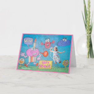 KidsArt för CHOC - Födelsedagsfirande Tack Kort