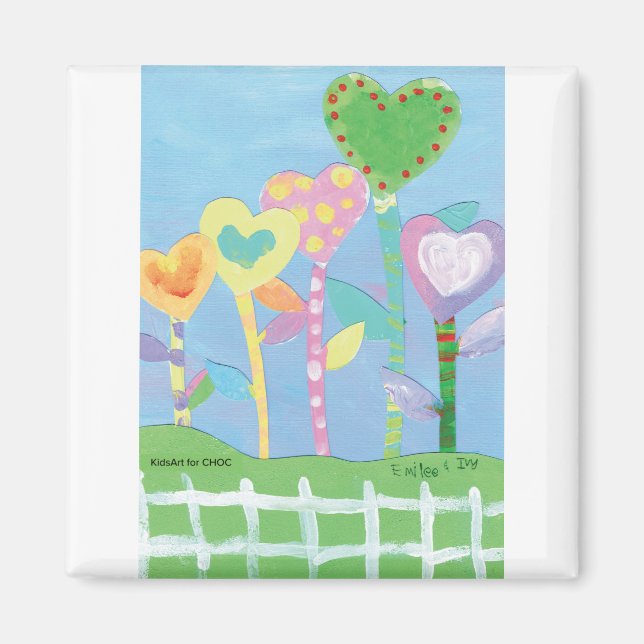 KidsArt för CHOC - Hearter med biljettstängsel Magnet (Framsidan)