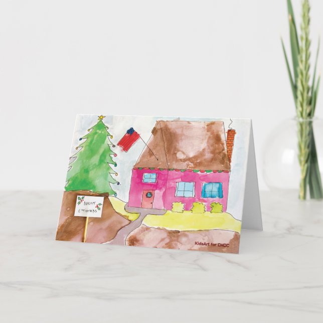 KidsArt för CHOC - Hem för Helgdagarna Tack Kort (Framsida)