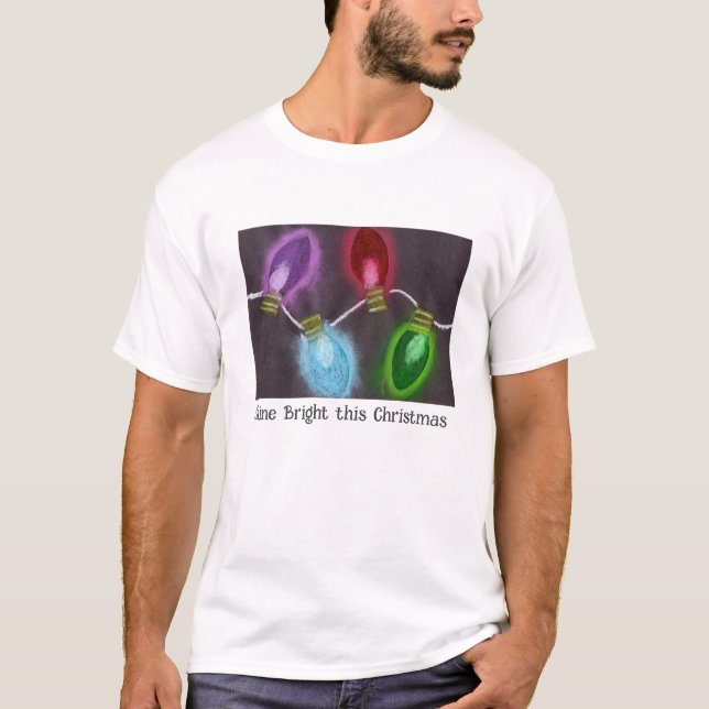 KidsArt för CHOC - Shine Bright jul Ljus T Shirt (Framsida)