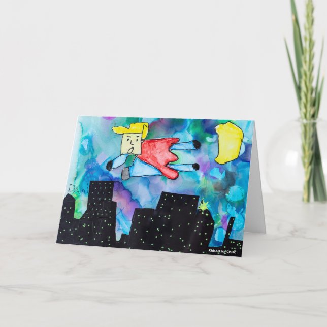 KidsArt för CHOC - Toppen Hero Tack Kort (Framsida)