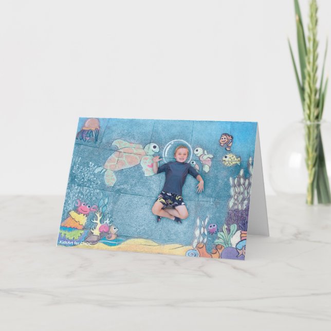 KidsArt för CHOC - Undervattensutforskaren Tack Kort (Framsida)