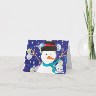 KidsArt för CHOC - Vinter Snögubbe-kort Kort