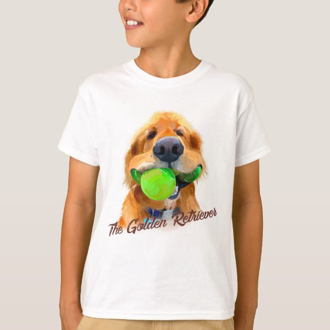 Kids'Golden Retriever T-Shirt (Framsida)