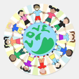 KidsLoveGlobe Runt Klistermärke