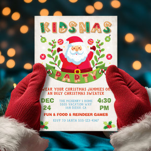 Kidsmas-jul-Helgdag Barns Party Inbjudningar