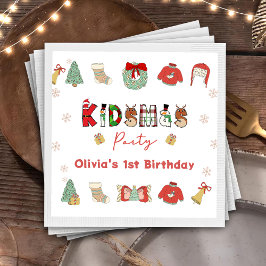 Kidsmas Party Winter-julafton Napkins Pappersservett