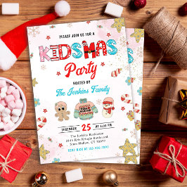 Kidsmas Winter jul Party Inbjudningar
