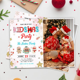 Kidsmas Winter-julfotfoto Party Inbjudningar