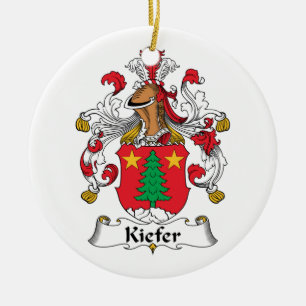 Kiefer familjvapensköld julgransprydnad keramik