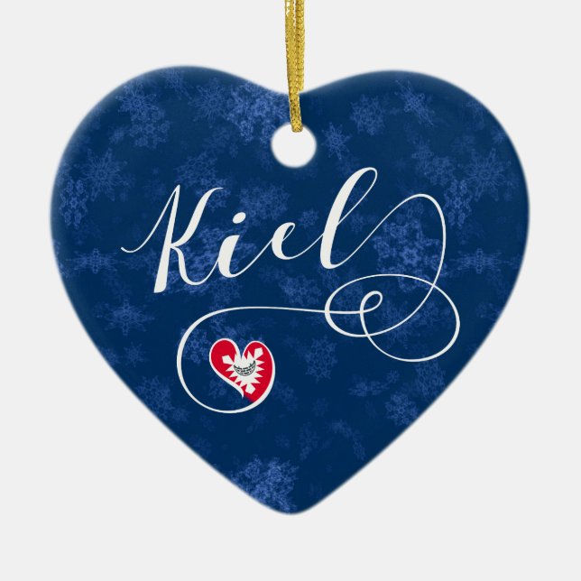 Kiel hjärta, julgranprydnad, Tyskland Julgransprydnad Keramik (Framsidan)