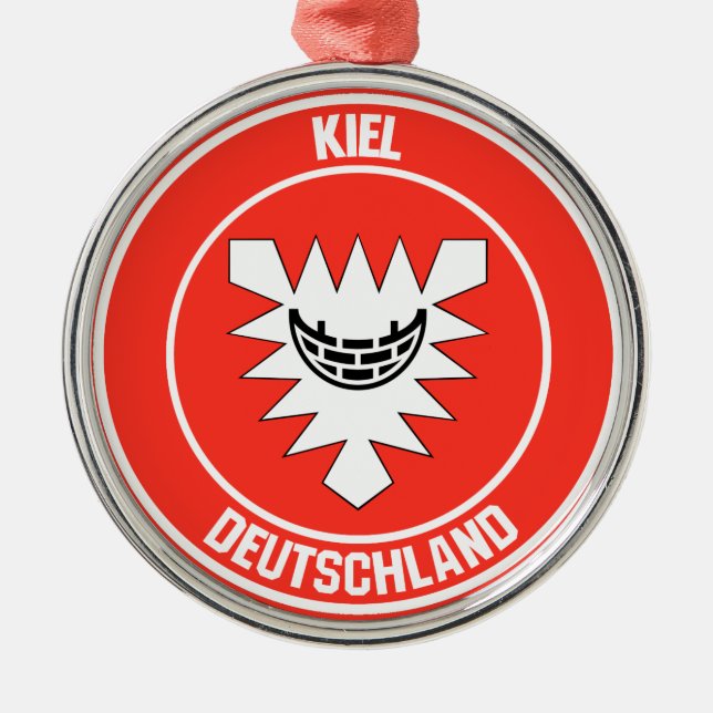 Kiel Round Emblem Julgransprydnad Metall (Framsidan)