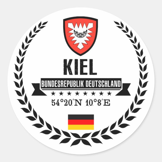 Kiel Runt Klistermärke (Framsida)