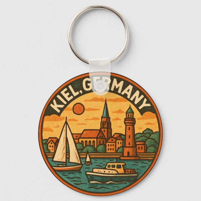 Kiel Tyskland Kustkonst Nyckelring (Framsida)