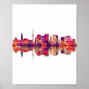 Kiel Tyskland Skyline Poster