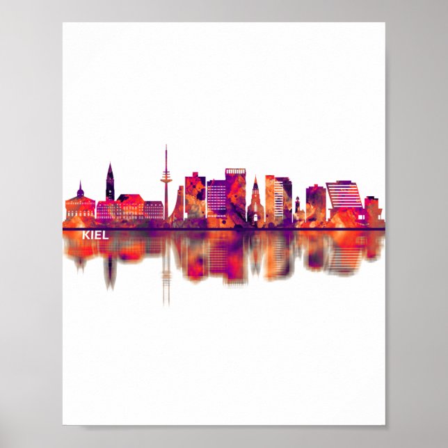 Kiel Tyskland Skyline Poster (Framsidan)