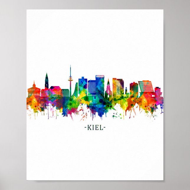 Kiel Tyskland Skyline Poster (Framsidan)