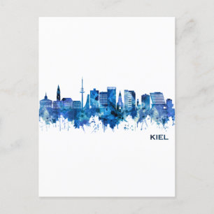 Kiel Tysklandare Skyline Blue Helg Vykort