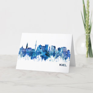 Kiel Tysklandare Skyline Blue Helgkort