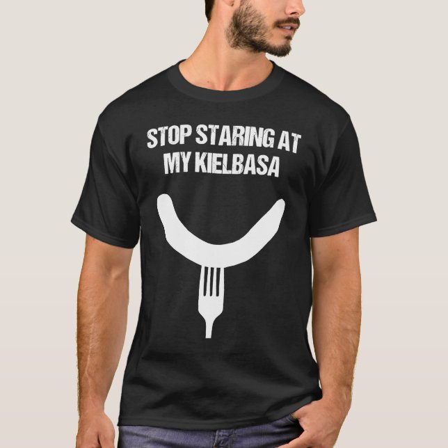 Kielbasa korv Puns T Shirt (Framsida)