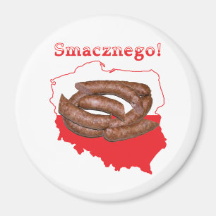Kielbasa Smacznego polska Karta Magnet