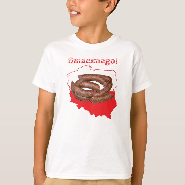Kielbasa Smacznego polska Karta Tee Shirt (Framsida)