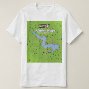 Kielder Vatten Northumberland karta T Shirt