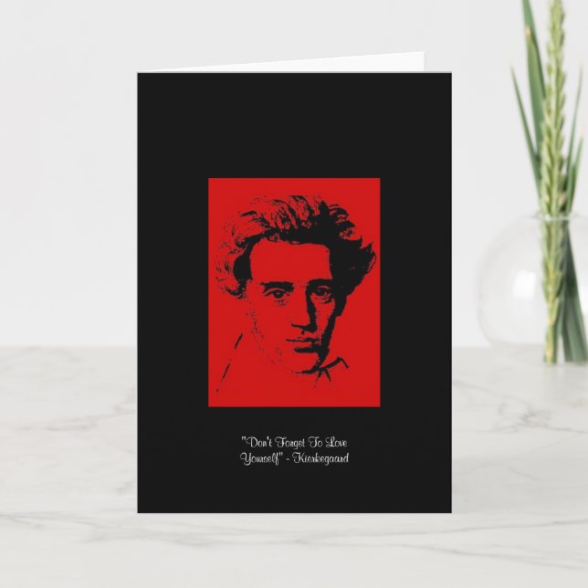Kierkegaard "Älska Dig Själv" Citat Välkomstkort Kort (Framsida)