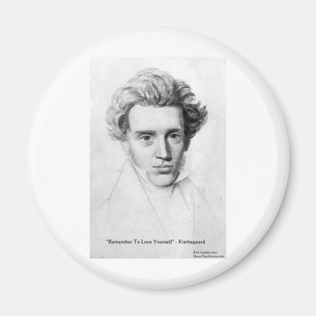 Kierkegaard "Älska Dig Själv" Kärlekscitat Gåvor E Magnet (Framsidan)