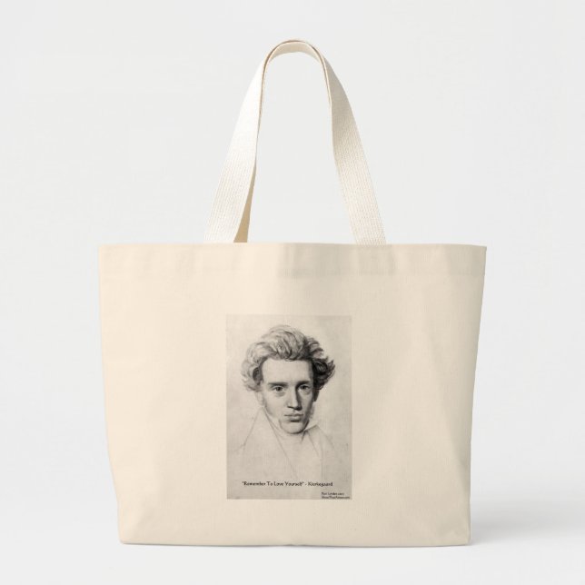 Kierkegaard "Älska Dig Själv" Kärlekspresenter Etc Jumbo Tygkasse (Framsidan)