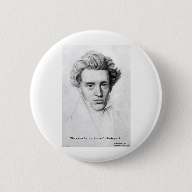 Kierkegaard "Älska Dig Själv" Kärlekspresenter Etc Knapp (Framsida)