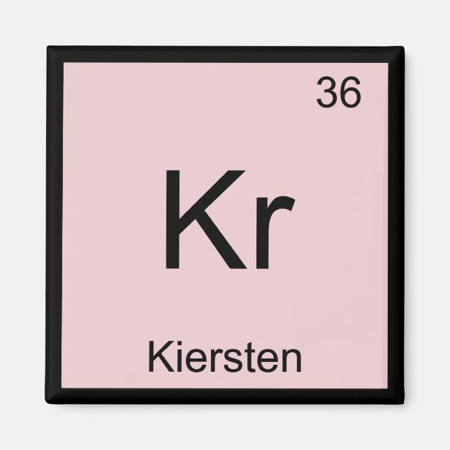 Kiersten  Namn Kemi Element Periodiska Systemet Magnet (Framsidan)