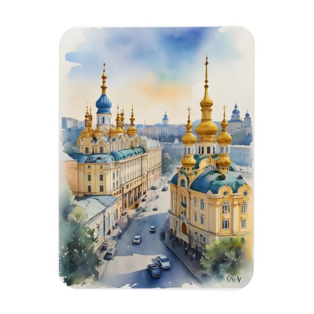 Kiev akvarell konst magnet (Vertikal)