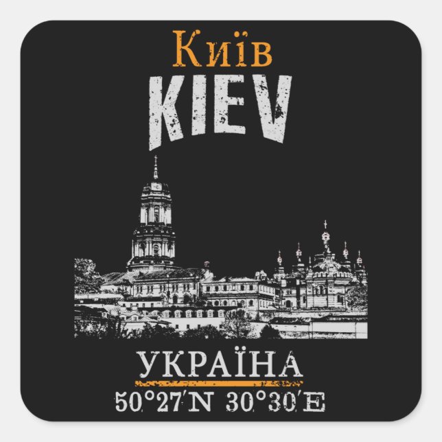 Kiev Fyrkantigt Klistermärke (Framsida)