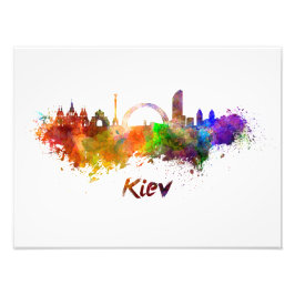 Kiev skyline in watercolor fototryck
