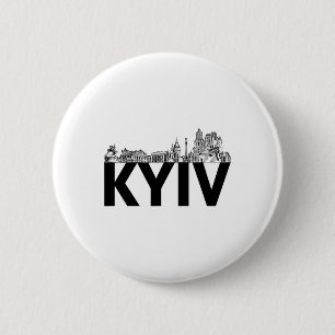 Kiev Ukraina Europa Stad Silhuett Stadssiluett Knapp
