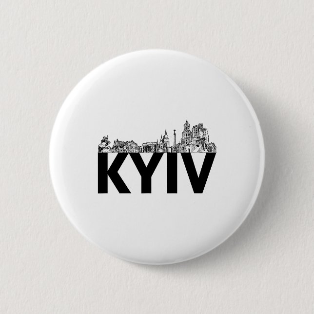 Kiev Ukraina Europa Stad Silhuett Stadssiluett Knapp (Framsida)