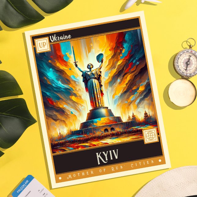 Kiev, Ukraina | Måla Vintage Vykort (Skapare uppladdad)