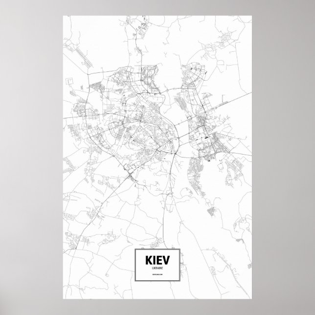 Kiev, Ukraina (svart på vitt) Poster (Framsidan)