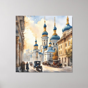 Kiev Ukraina, vattenfärg Canvastryck