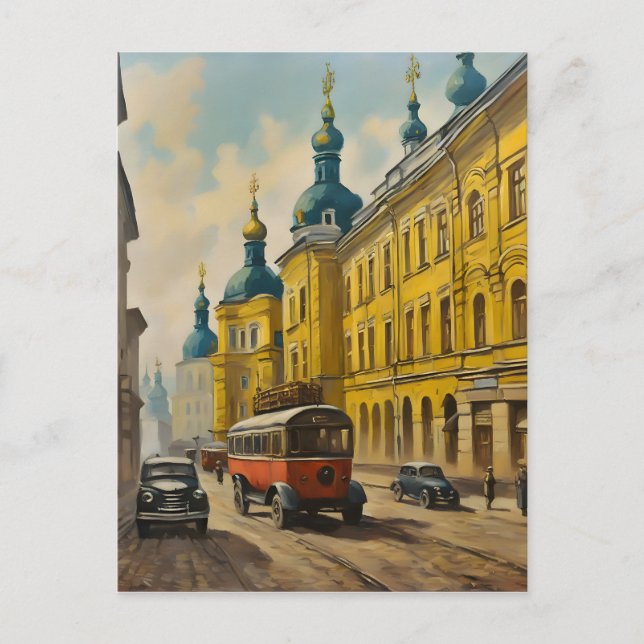 Kiev Ukraina, vattenfärg Vykort (Framsida)