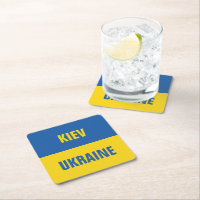 Kiev Ukrainas nationella flagga, pappra dryckeskos