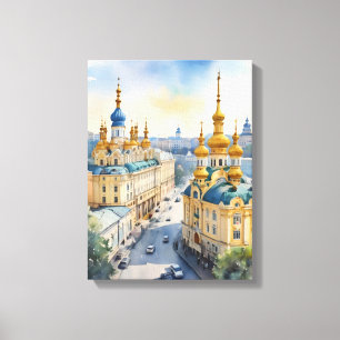 Kiev vattenfärgsart canvastryck