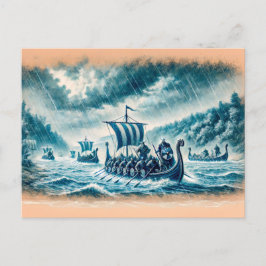 Kievan Rus på Dnieper i Pastel Chalk Teckning Vykort