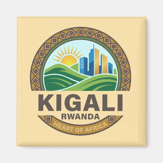 Kigali Rwanda Africa Magnet (Framsidan)