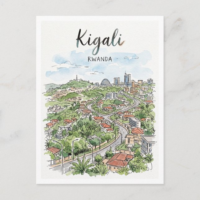 Kigali Rwanda Vykort (Framsida)