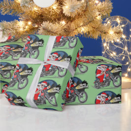 Kigarmotorcykel Riding Santa Presentpapper
