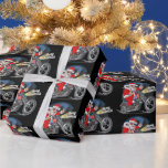 Kigarmotorcykel Riding Santa Presentpapper<br><div class="desc">Papper julklapp för motorcykel Riding Santa Wrapping</div>