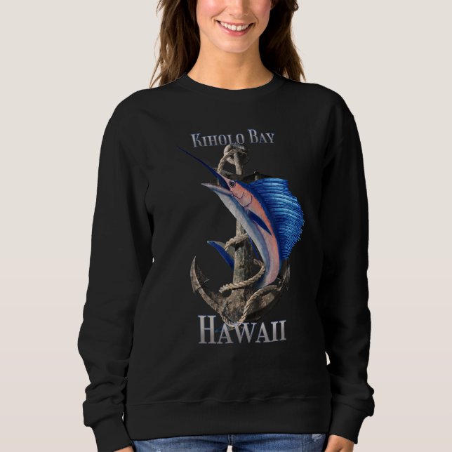 Kiholo Bay Hawaii Swordfish Marlin Ocean Fishing T Shirt (Framsida)